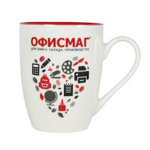  Кружка офисмаг, 340 мл, керамика, белая, 608371 | Кружки