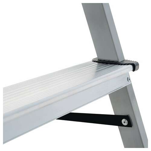  Стремянка сталь / алюминий 6 ступени, высота площадки 1,25м, дуга 0,6м, площадка 26х26см, нагрузка 150кг, вес 7кг новая высота, 1130106 | Лестницы и стремянки