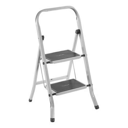 Стремянка стальная класс плюс, 2 широкие ступени 20х30 см, верхняя площадка 45 см, до 120 кг, 123302  Стремянка стальная класс плюс, 2 широкие ступени 20х30 см, верхняя площадка 45 см, до 120 кг, 123302 | Лестницы и стремянки