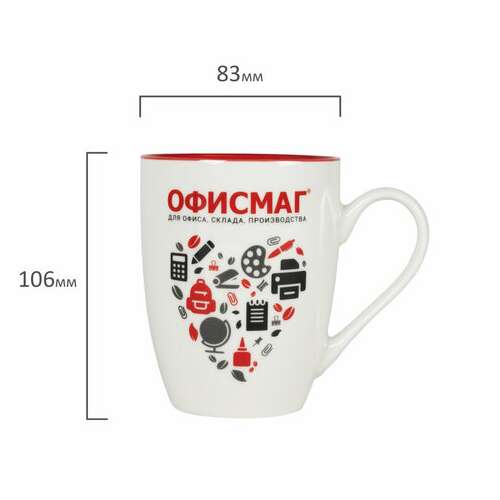  Кружка офисмаг, 340 мл, керамика, белая, 608371 | Кружки