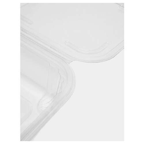  Одноразовый контейнер квадратный 750 мл с крышкой юп-рксп, комплект 300 шт., прозрачный пэт, юупм6014 | Контейнеры одноразовые