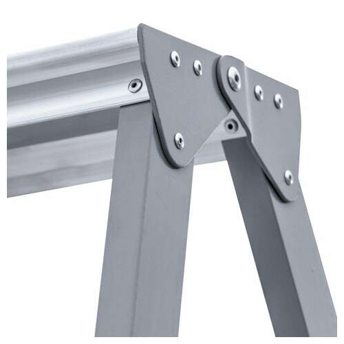  Стремянка стальная двухсторонняя 2х3 ступени, высота площадки 0,66м, алюминиевая площадка 35х16см, до 150кг, вес 4,2кг новая высота, 1160203 | Лестницы и стремянки