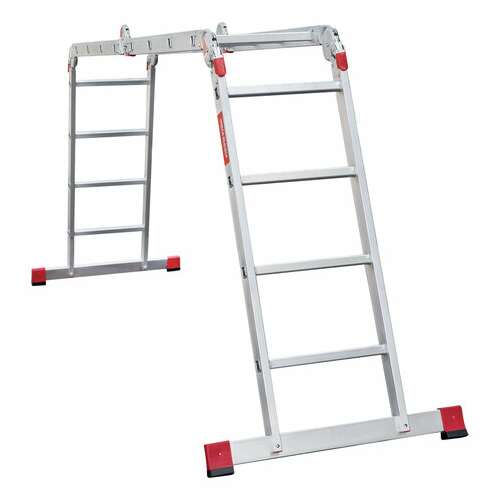  Лестница-трансформер алюминиевая 4х4 ступени, высота 4,5 м (4 секции по 1,2 м) до 150 кг, вес 16,5 кг, новая высота, 3320404 | Лестницы и стремянки