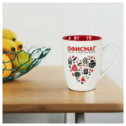  Кружка офисмаг, 340 мл, керамика, белая, 608371 | Кружки