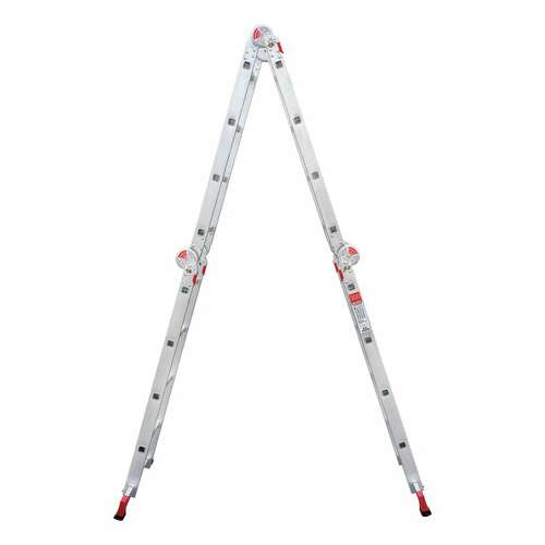  Лестница-трансформер алюминиевая 4х4 ступени, высота 4,5 м (4 секции по 1,2 м) до 150 кг, вес 16,5 кг, новая высота, 3320404 | Лестницы и стремянки