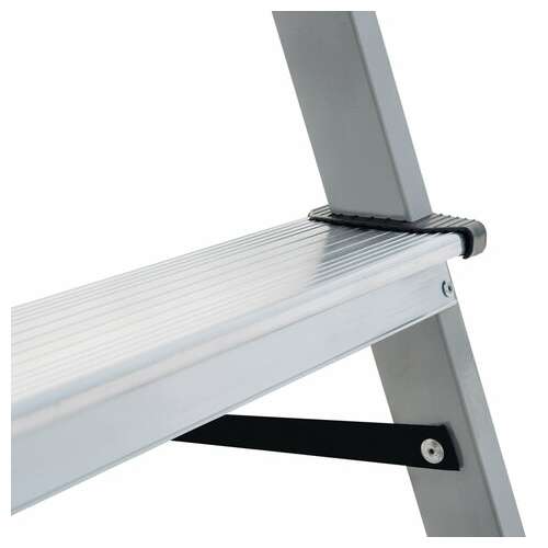  Стремянка сталь/алюминий 3 ступени, высота площадки 0,59м, дуга 0,6м, площадка 26х26см, до 150кг, вес 4,5кг, новая высота, 1130103 | Лестницы и стремянки