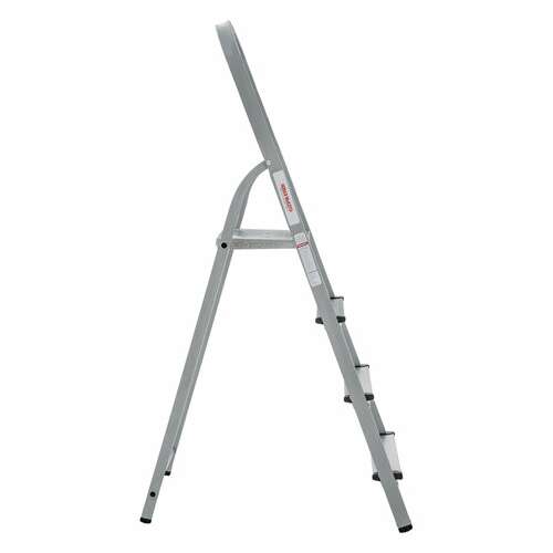  Стремянка сталь / алюминий 4 ступени, высота площадки 0,81м, дуга 0,6м, площадка 26х26см, до 150кг, вес 5,2кг новая высота, 1130104 | Лестницы и стремянки