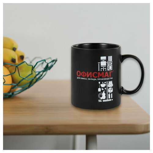  Кружка офисмаг, 340 мл, керамика, черная, 608372 | Кружки