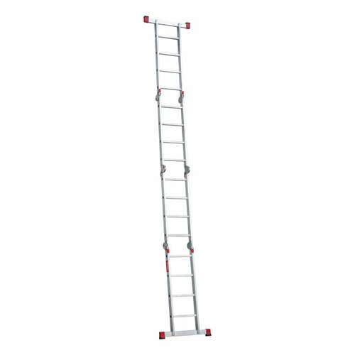  Лестница-трансформер алюминиевая 4х4 ступени, высота 4,5 м (4 секции по 1,2 м) до 150 кг, вес 16,5 кг, новая высота, 3320404 | Лестницы и стремянки