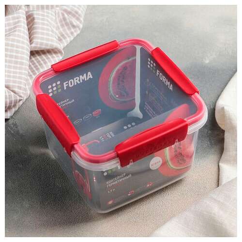  Контейнер с крышкой пищевой 1,2 л герметичный, butterfly, ланч бокс, 8,5х15,6х15,6 см, прозрачный, 7840699, 437840665 | Контейнеры для хранения и свч