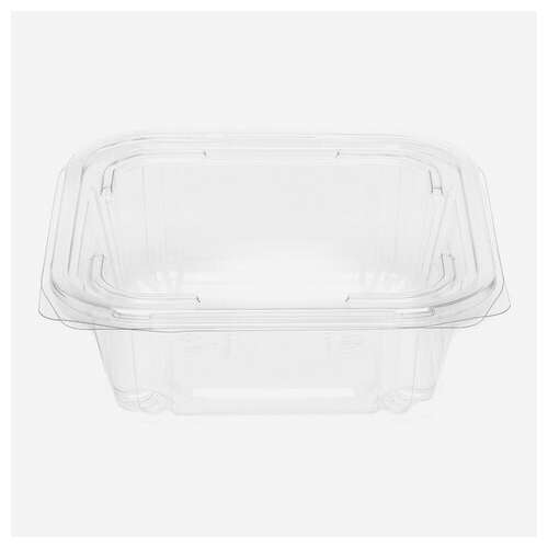 Одноразовый контейнер квадратный 750 мл с крышкой юп-рксп, комплект 300 шт., прозрачный пэт, юупм6014 | Контейнеры одноразовые