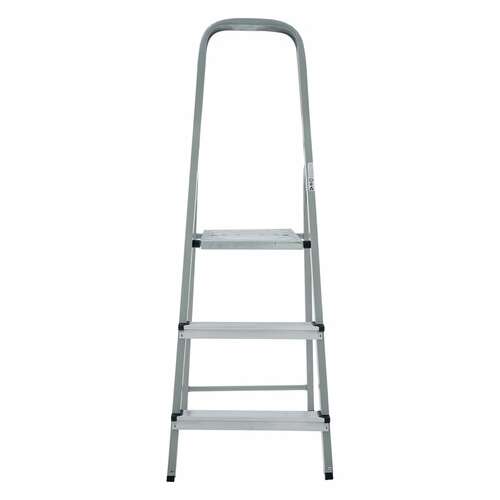  Стремянка сталь/алюминий 3 ступени, высота площадки 0,59м, дуга 0,6м, площадка 26х26см, до 150кг, вес 4,5кг, новая высота, 1130103 | Лестницы и стремянки