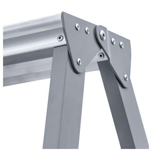  Стремянка стальная двухсторонняя 2х2 ступени, высота площадки 0,44м, алюминиевая площадка 35х16см, до 150кг, вес 2,8кг новая высота, 1160202 | Лестницы и стремянки