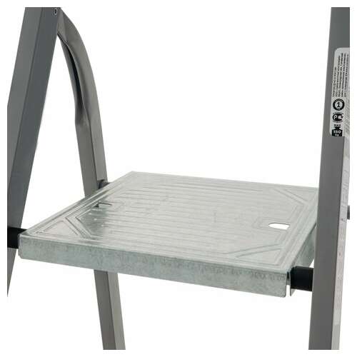  Стремянка сталь / алюминий 4 ступени, высота площадки 0,81м, дуга 0,6м, площадка 26х26см, до 150кг, вес 5,2кг новая высота, 1130104 | Лестницы и стремянки