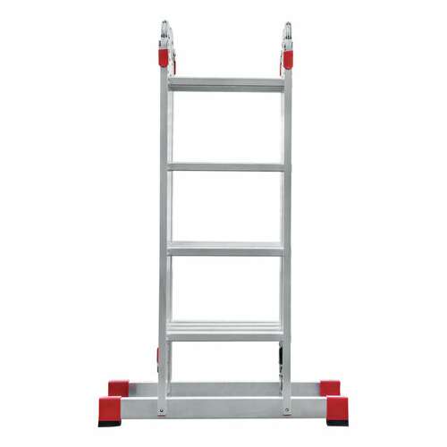  Лестница-трансформер алюминиевая 4х4 ступени, высота 4,5 м (4 секции по 1,2 м) до 150 кг, вес 16,5 кг, новая высота, 3320404 | Лестницы и стремянки