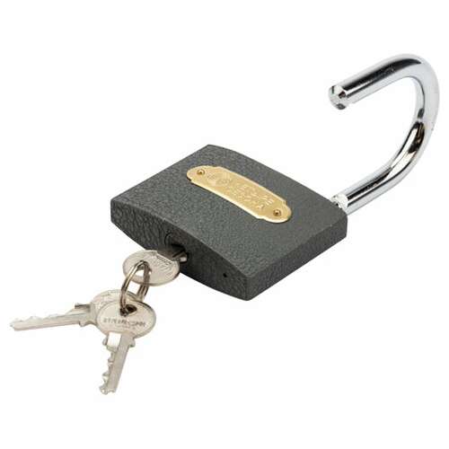  Замок навесной, ширина 75 мм, чугун, дужка d-9,5 мм, английский, 3 ключа, в блистере, 79-0007 | Замки навесные