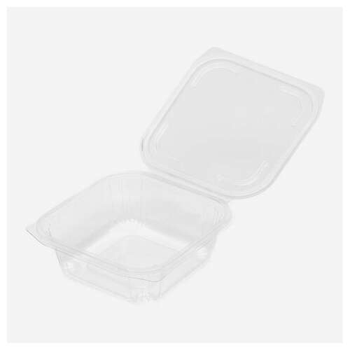  Одноразовый контейнер квадратный 750 мл с крышкой юп-рксп, комплект 300 шт., прозрачный пэт, юупм6014 | Контейнеры одноразовые