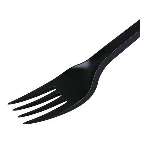  Вилка одноразовая пластиковая 165 мм, черная, комплект 100 шт., стандарт, laima, 607837 | Вилки одноразовые