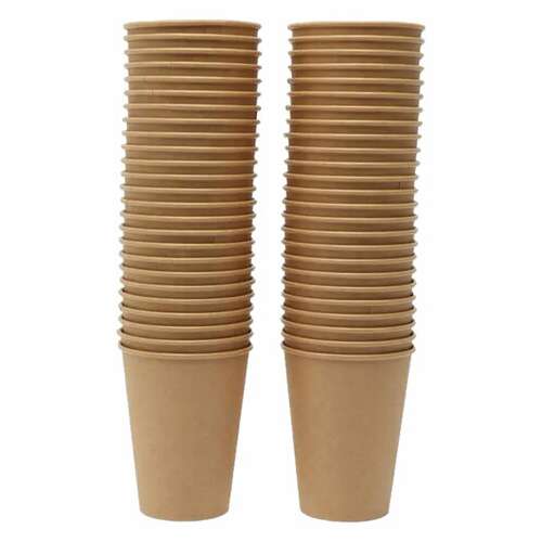  Стакан одноразовый бумажный 250/285 мл, d 80 мм, комплект 50 шт., однослойные, холодное/горячее, laima eco craft, 608369 | Стаканы и чашки одноразовые