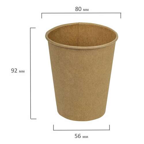  Стакан одноразовый бумажный 250/285 мл, d 80 мм, комплект 50 шт., однослойные, холодное/горячее, laima eco craft, 608369 | Стаканы и чашки одноразовые