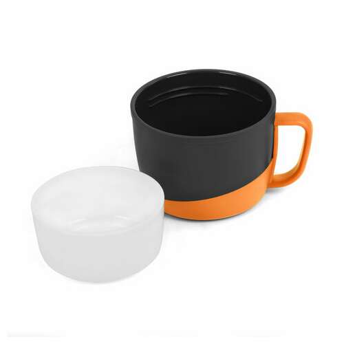  Термос классический, нержавеющая сталь, 2 л, оранжево-серый, 2 кружки, ручка + ремешок, taigaru, 608817 | Термосы