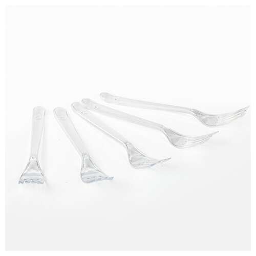  Вилка одноразовая пластиковая 180 мм, прозрачная, комплект 48/50 шт., кристалл, laima, 602653 | Вилки одноразовые