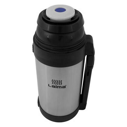  Термос laima классический с узким горлом, 1,2 л, нержавеющая сталь, пластиковая ручка, 605125 | Термосы