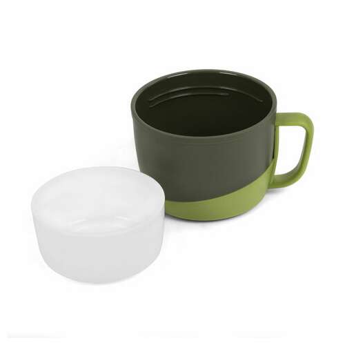  Термос классический, нержавеющая сталь, 2 л, черно-оливковый, 2 кружки, ручка + ремешок, taigaru, 608816 | Термосы