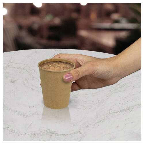  Стакан одноразовый бумажный 250/285 мл, d 80 мм, комплект 50 шт., однослойные, холодное/горячее, laima eco craft, 608369 | Стаканы и чашки одноразовые