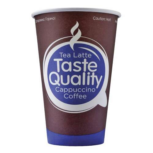  Стакан одноразовый бумажный 300/340 мл, d 80 мм, комплект 50 шт., однослойные, taste quality, холодное/горячее, ve, формация, hb80-340-0398 | Стаканы и чашки одноразовые