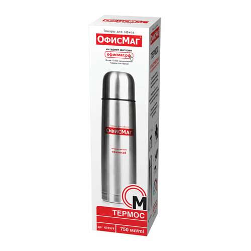  Термос офисмаг классический с узким горлом, 0,75 л, нержавеющая сталь, 601574 | Термосы