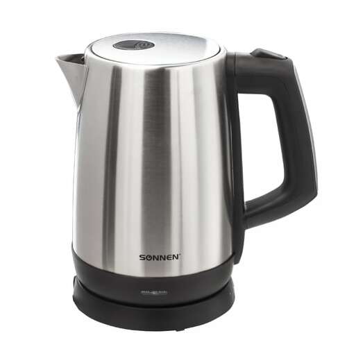  Чайник sonnen kt-1785, 1,7 л, 2200 вт, закрытый нагревательный элемент, нержавеющая сталь, 453420 | Чайники