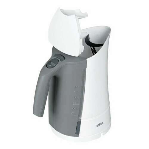  Чайник braun wk-300, 1,7 л, 2200 вт, закрытый нагревательный элемент, пластик, белый | Чайники