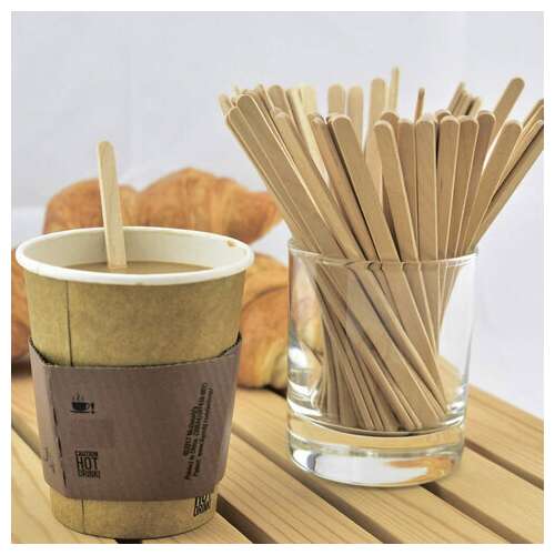  Размешиватель одноразовый деревянный 180 мм, комплект 1000 шт., welday, 607577 | Ложки и размешиватели одноразовые