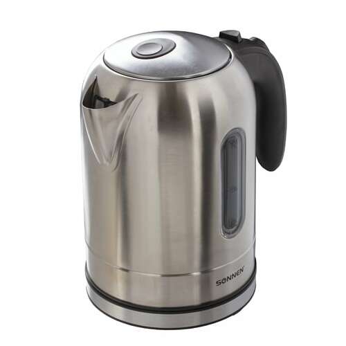  Чайник sonnen kt-1755, 1,7 л, 2200 вт, закрытый нагревательный элемент, нержавеющая сталь, 453419 | Чайники
