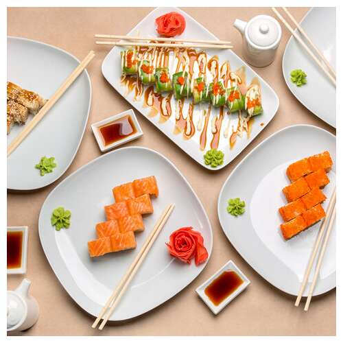  Палочки для суши бамбуковые 23 см, круглые, комплект 100 пар в индивидуальной бумажной упаковке, стандарт, 401-863 | Вилки одноразовые