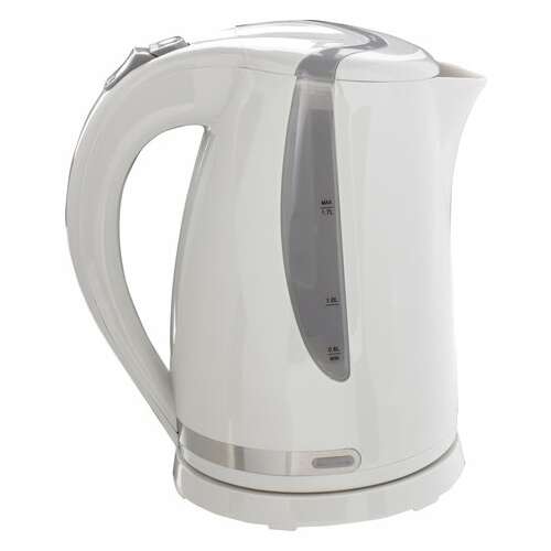  Чайник sonnen kt-1743, 1,7 л, 2200 вт, закрытый нагревательный элемент, пластик, белый, 453414 | Чайники