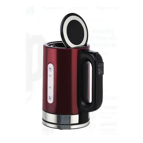  Чайник scarlett sc-ek21s78, 1,7 л, 2200 вт, закрытый нагревательный элемент, терморегулятор, сталь, бордовый | Чайники