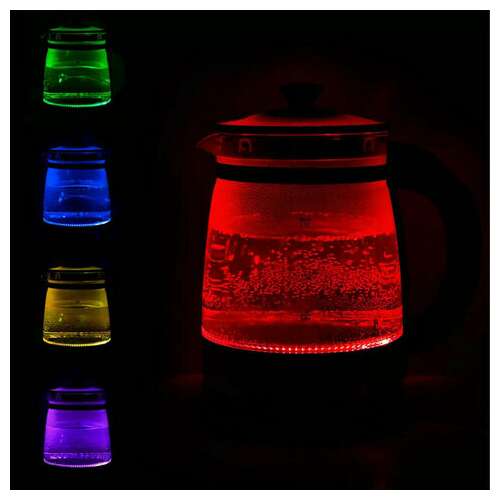  Чайник kitfort кт-6119, 1,7 л, 2200 вт, закрытый нагревательный элемент, терморегулятор, заварник, стекло, серебро | Чайники