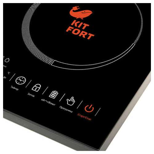 Плитка электрическая индукционная kitfort kt-105, 4000 вт, 2 конфорки, 20 режимов, 7 программ, сенсорное управление | Портативные бытовые плиты
