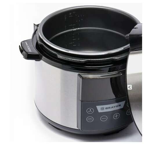  Мультиварка-скороварка brayer br2400, 900 вт, 5 л, 12 программ, серебро | Мультиварки