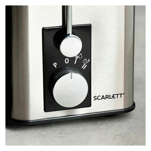  Соковыжималка scarlett sc-je50s53, 1000 вт, стакан 0,6 л, емкость жмыха 1 л, пластик, сталь/черный | Соковыжималки