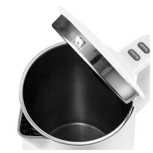  Чайник kitfort кт-6115-1, 1,5 л, 1800 вт, закрытый нагревательный элемент, терморегулятор, двойные стенки, белый | Чайники