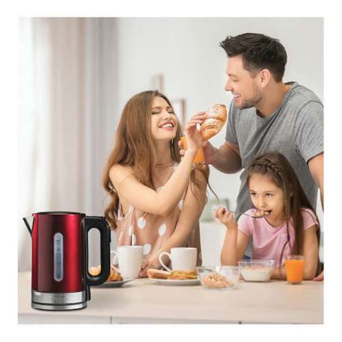  Чайник scarlett sc-ek21s78, 1,7 л, 2200 вт, закрытый нагревательный элемент, терморегулятор, сталь, бордовый | Чайники