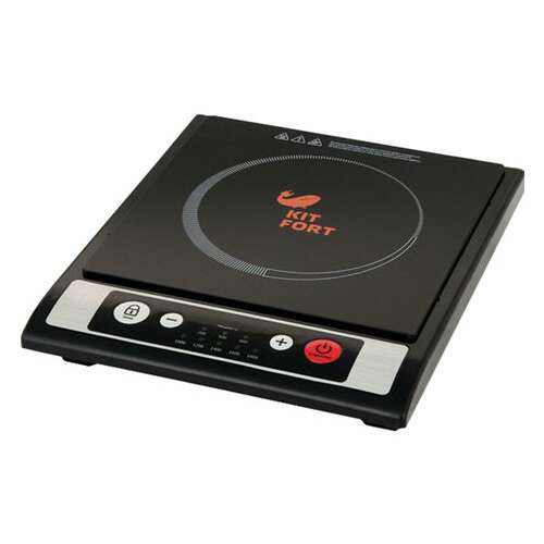  Плитка электрическая индукционная kitfort kt-107, 1800 вт, 1 конфорка, 8 режимов, кнопочное управление, черная | Портативные бытовые плиты