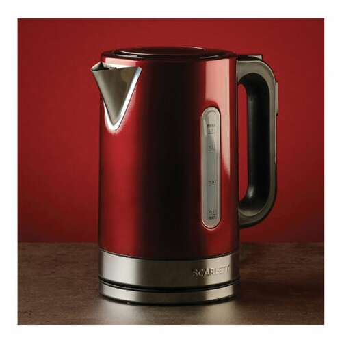  Чайник scarlett sc-ek21s78, 1,7 л, 2200 вт, закрытый нагревательный элемент, терморегулятор, сталь, бордовый | Чайники