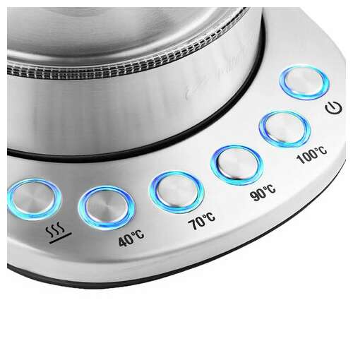  Чайник kitfort кт-648, 1 л, 2200 вт, закрытый нагревательный элемент, терморегулятор, стекло, серебристый | Чайники