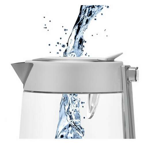  Чайник polaris pwk 1715 cgl, 1,7 л, 1850-2200 вт, закрытый нагревательный элемент, стекло, белый, 54125, pwk 1715 cgl w | Чайники