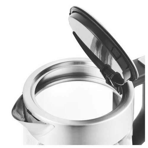  Чайник kitfort кт-648, 1 л, 2200 вт, закрытый нагревательный элемент, терморегулятор, стекло, серебристый | Чайники