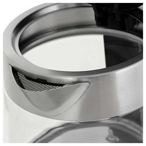  Чайник kitfort кт-648, 1 л, 2200 вт, закрытый нагревательный элемент, терморегулятор, стекло, серебристый | Чайники